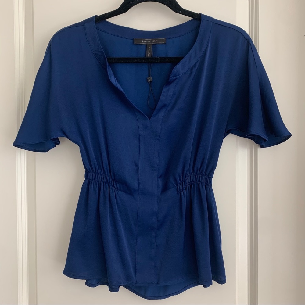 BCBGMAXAZRIA. Royal blue blouse XXS